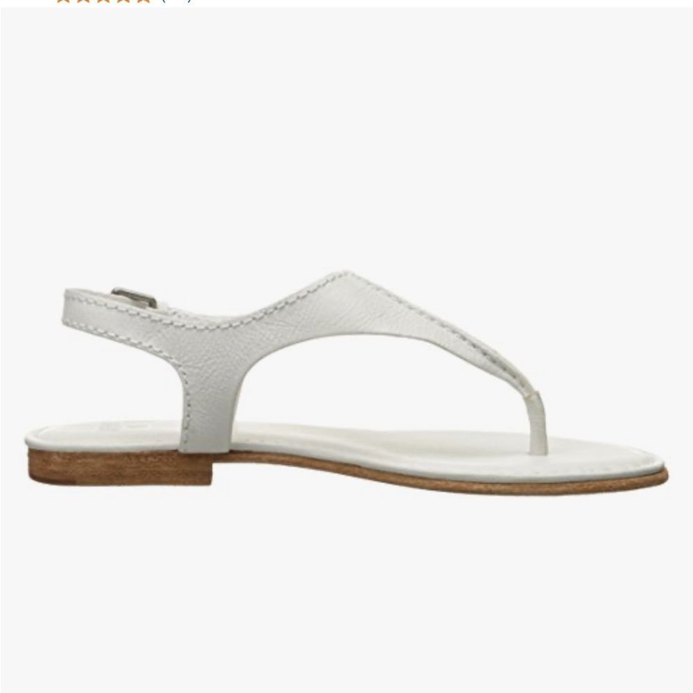 Frye Carson Seam T Sandal White Leather Women's Sandals Size 8